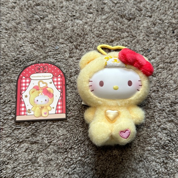 Hello Kitty Accessories - Hello Kitty Teddy Pajamas Plush Pendant Keychain - Sunshine Pajamas